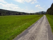 Wiese mit Radweg