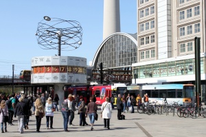 Weltzeituhr at Alexanderplatz - a popular meeting point for cyclists, too